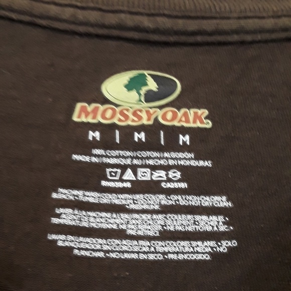 𝅺mossy Oak men's brown logo tee shirt size M - Picture 2 of 5